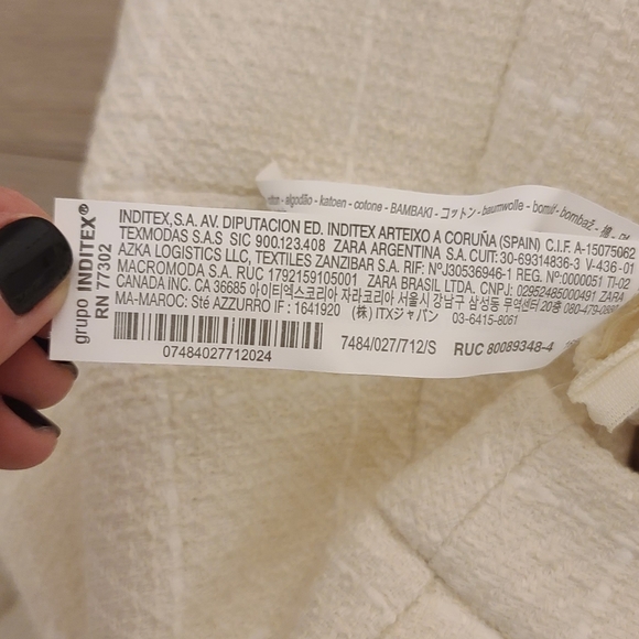 NWT Zara TEXTURED PLAID SKORT ECRU 7484/027 Size S - Picture 12 of 12